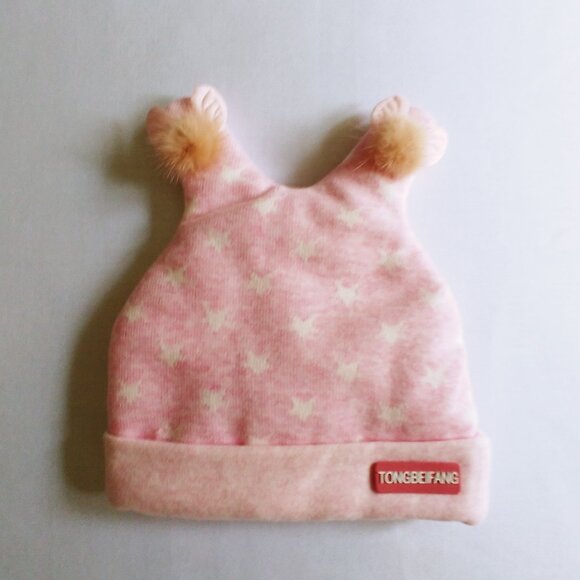 Tongbeifang 2 Star Print  Hats 0-3 Months - Picture 3 of 10